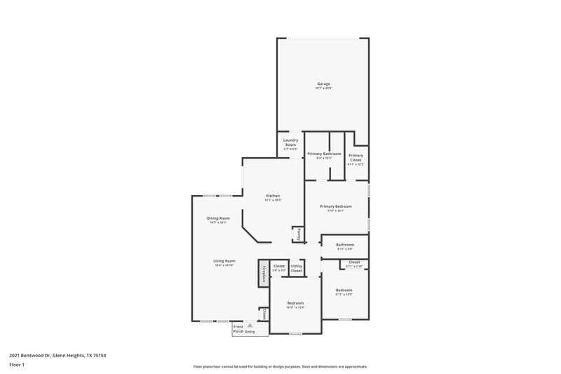 2,095/Mo, 2021 Bentwood Dr Glenn Heights, TX 75154 Floor Plan View