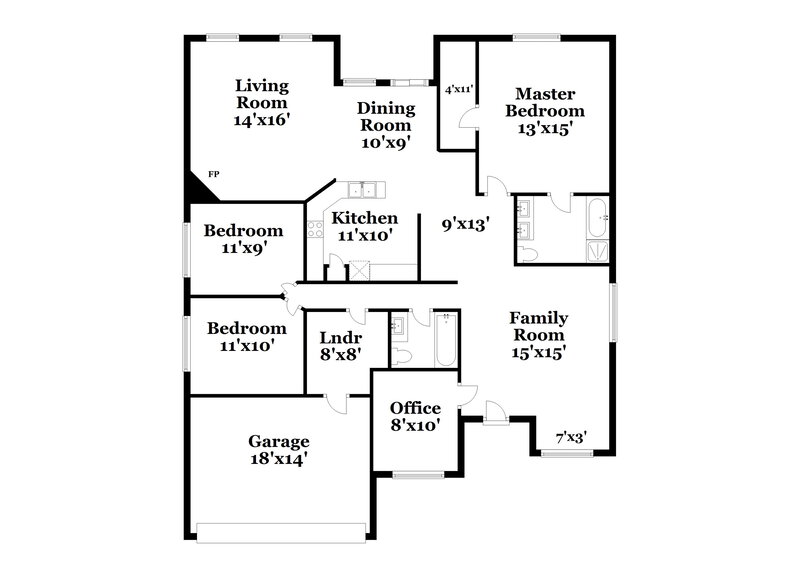 1,870/Mo, 1016 Winding Creek Drive Cedar Hill, TX 75104 Floor Plan View