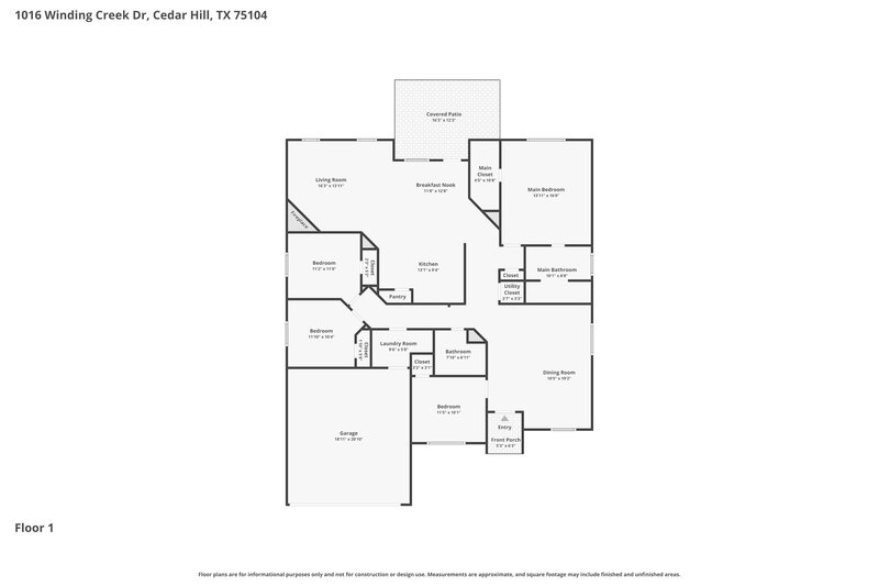 2,605/Mo, 1016 Winding Creek Drive Cedar Hill, TX 75104 Floor Plan View