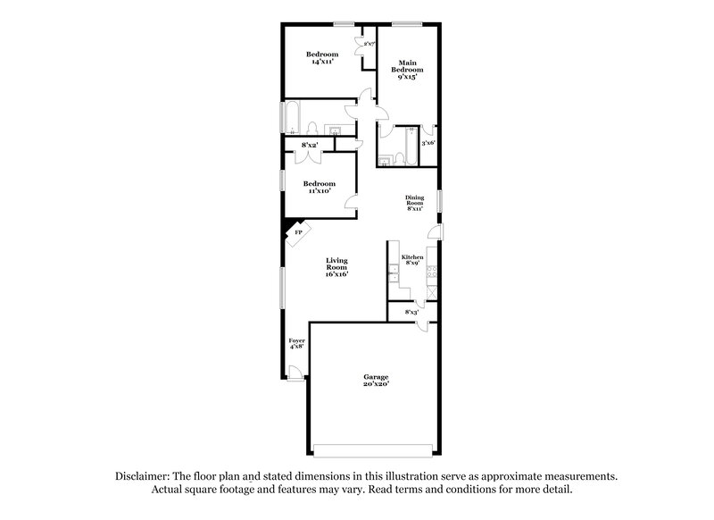 2,000/Mo, 822 Astaire Ave Duncanville, TX 75137 Floor Plan View
