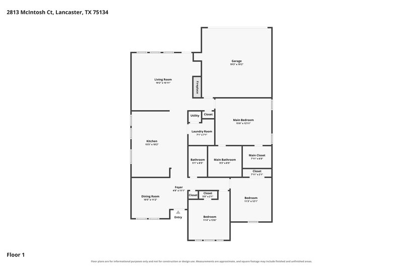 2,080/Mo, 2813 Mcintosh Court Lancaster, TX 75134 Floor Plan View
