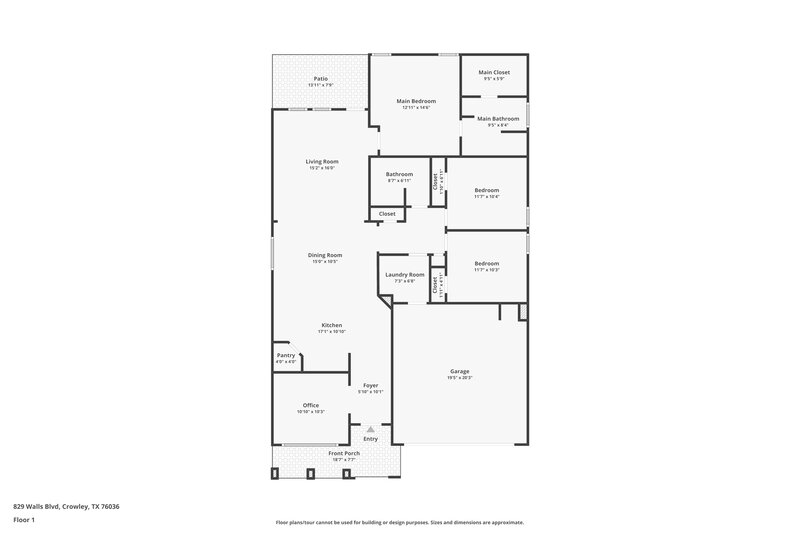 2,050/Mo, 829 Walls Blvd Crowley, TX 76036 Floor Plan View