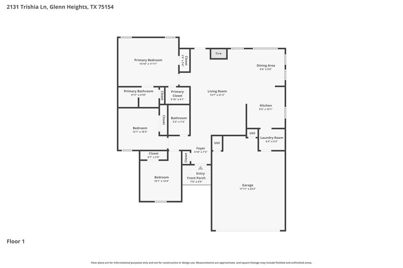 2,105/Mo, 2131 Trishia Ln Glenn Heights, TX 75154 Floor Plan View