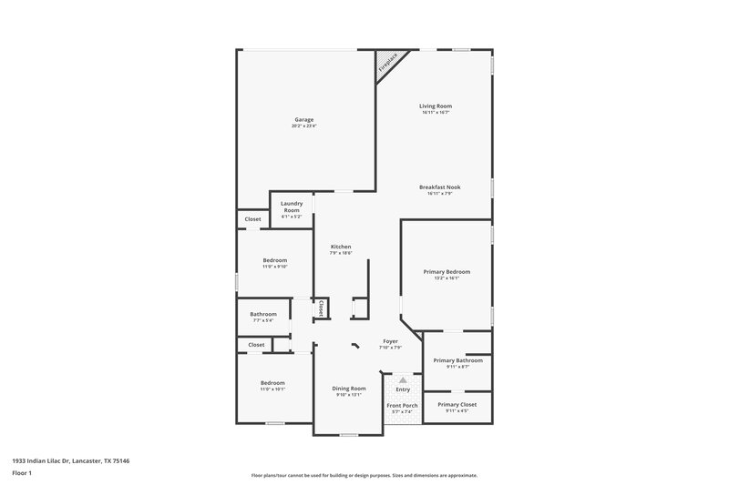 2,080/Mo, 1933 Indian Lilac Lancaster, TX 75146 Floor Plan View