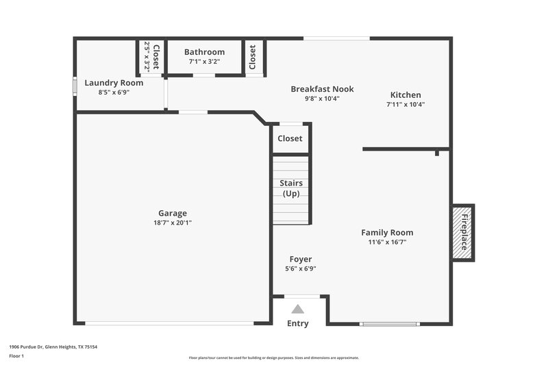 2,800/Mo, 1906 Purdue Drive Glenn Heights, TX 75154 Floor Plan View