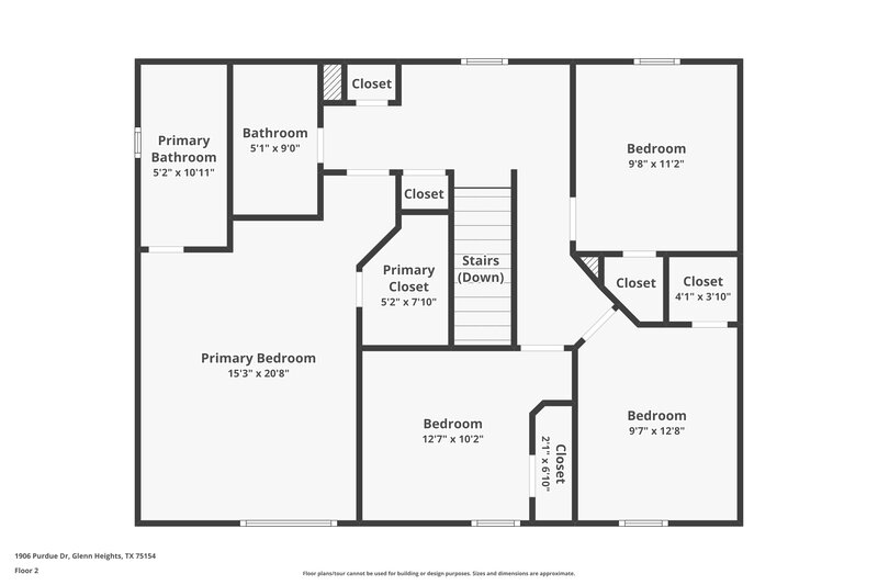 2,800/Mo, 1906 Purdue Drive Glenn Heights, TX 75154 Floor Plan View 2