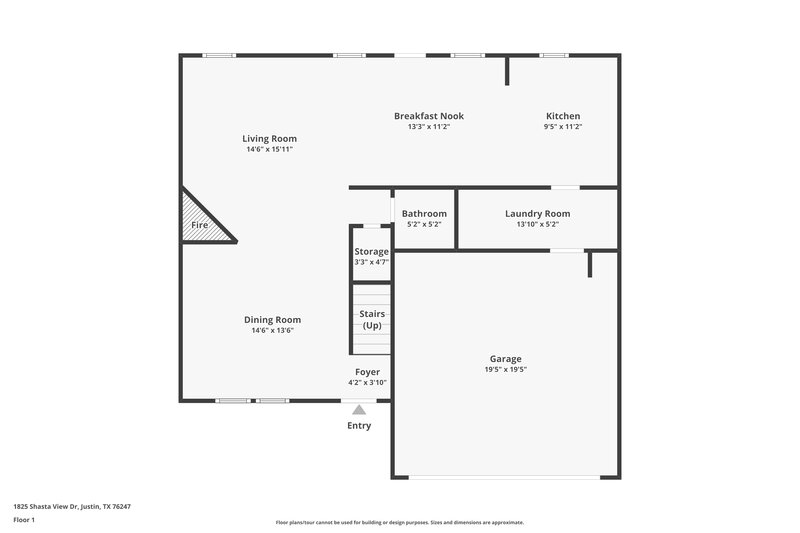 2,125/Mo, 1825 Shasta View Dr Justin, TX 76247 Floor Plan View