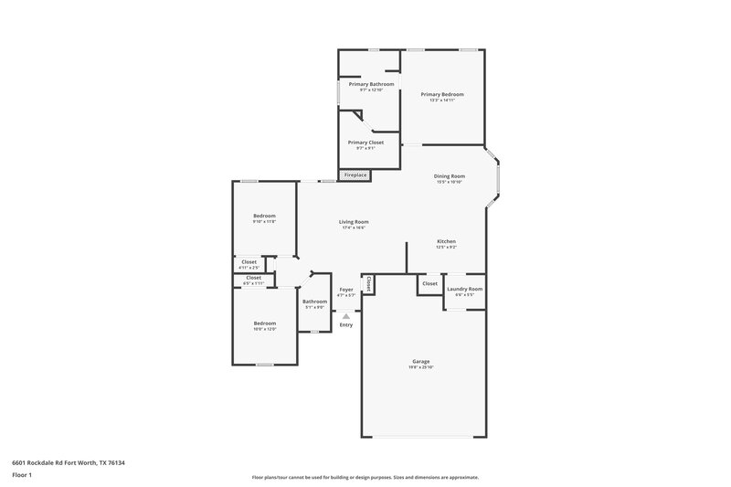 2,530/Mo, 6601 Rockdale Road Fort Worth, TX 76134 Floor Plan View