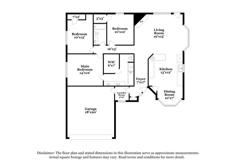 1,955/Mo, 1210 E 6th Street Krum, TX 76249 Floor Plan View