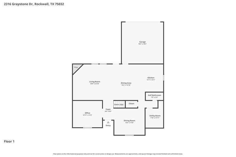 2,265/Mo, 2316 Graystone Dr Rockwall, TX 75032 Floor Plan View