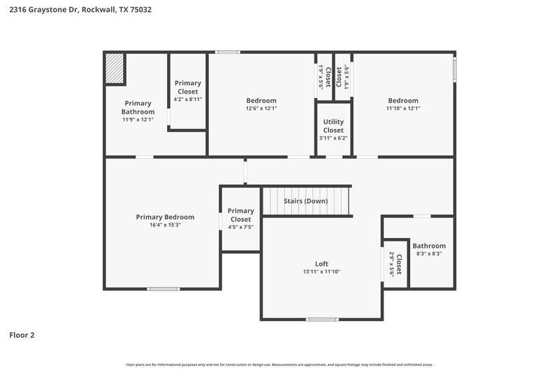2,265/Mo, 2316 Graystone Dr Rockwall, TX 75032 Floor Plan View 2