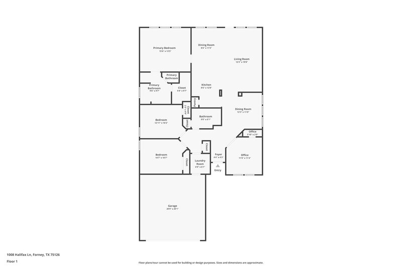 2,065/Mo, 1008 Halifax Ln Forney, TX 75126 Floor Plan View