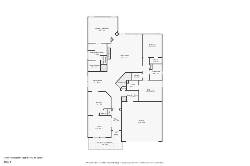 2,630/Mo, 4309 Twinleaf Dr Fort Worth, TX 76036 Floor Plan View