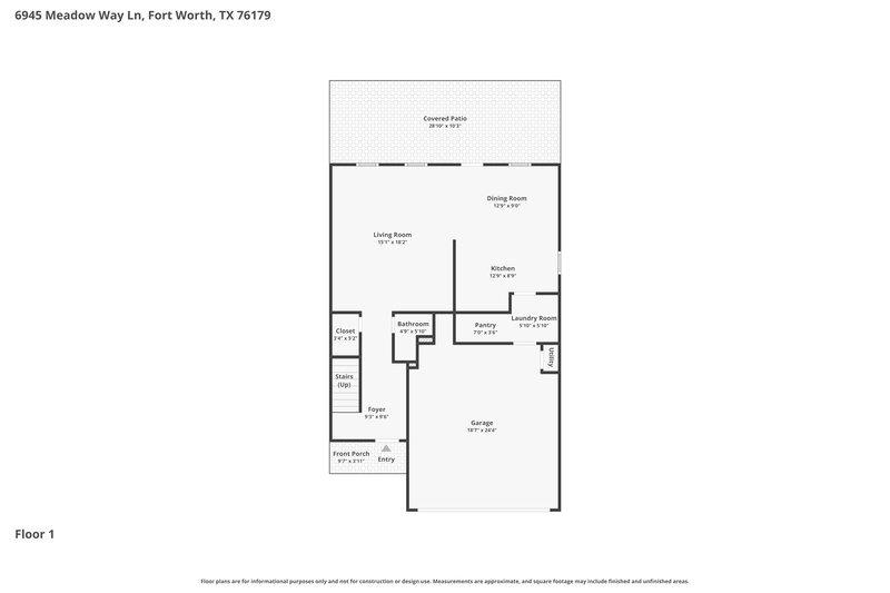 1,990/Mo, 6945 Meadow Way Ln Fort Worth, TX 76179 Floor Plan View