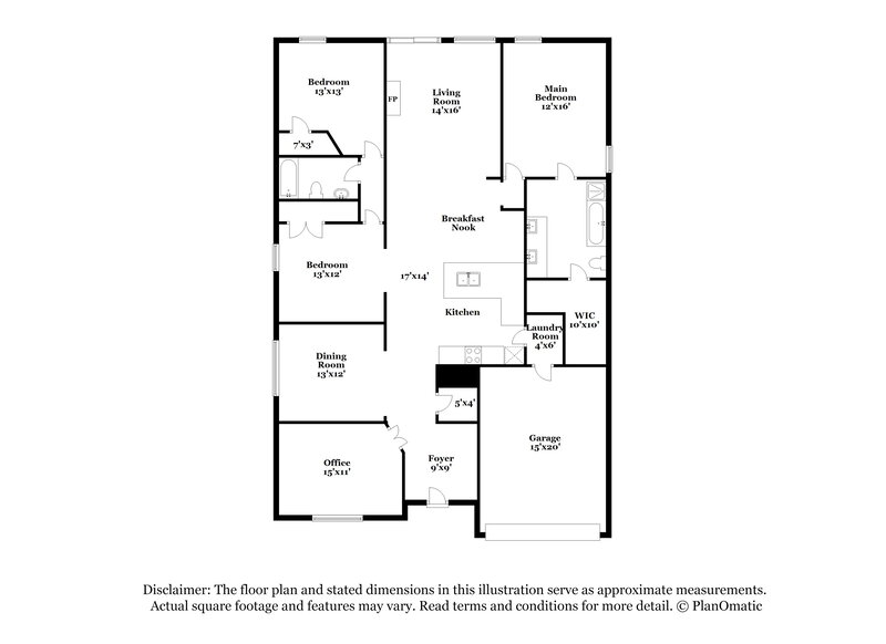 2,670/Mo, 7606 Stanhope Ln Arlington, TX 76001 Floor Plan View