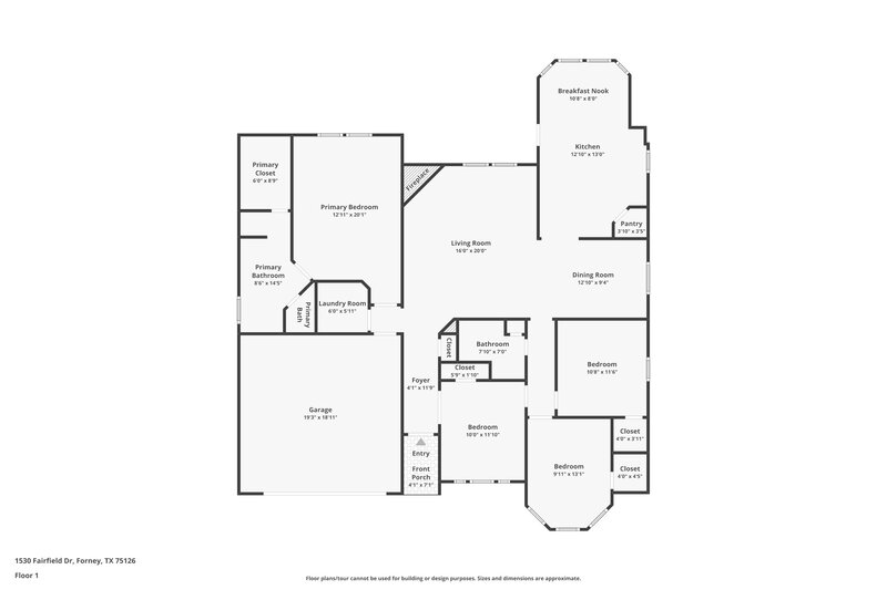 2,035/Mo, 1530 Fairfield Dr Forney, TX 75126 Floor Plan View