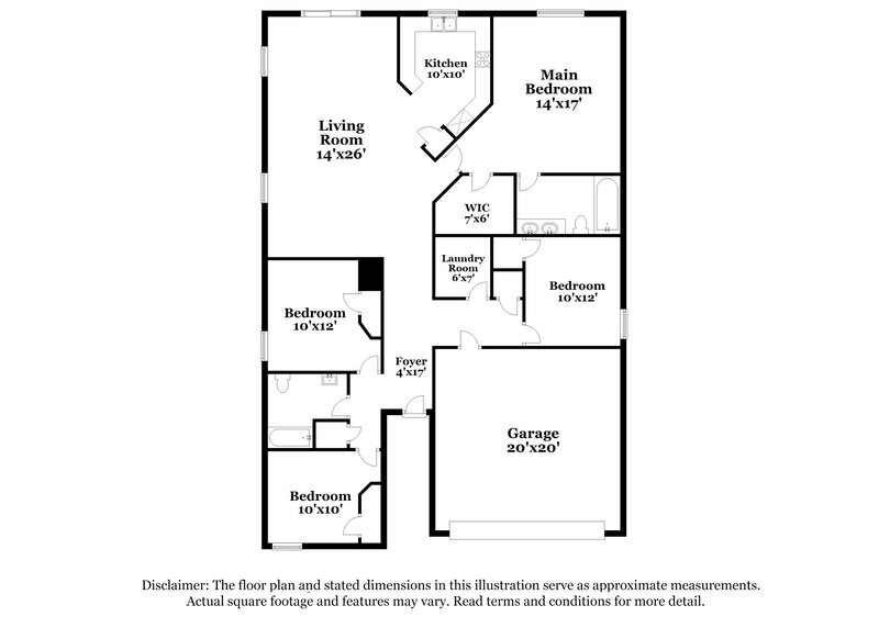 2,510/Mo, 516 Tunnel St Cedar Hill, TX 75104 Floor Plan View