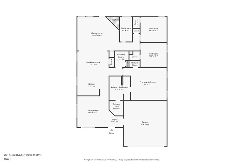 2,005/Mo, 3621 Renzel Blvd Fort Worth, TX 76116 Floor Plan View