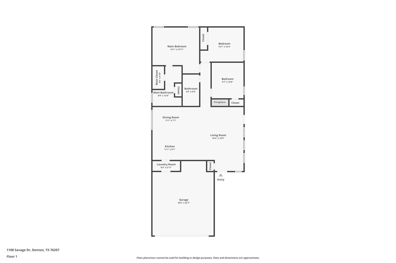 2,070/Mo, 1108 Savage Dr Denton, TX 76207 Floor Plan View