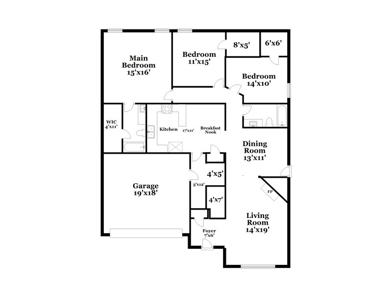 2,035/Mo, 705 Pace Dr Denton, TX 76209 Floor Plan View