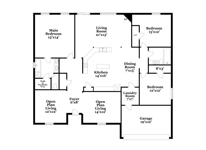 2,340/Mo, 5805 Crowder Dr Fort Worth, TX 76179 Floor Plan View