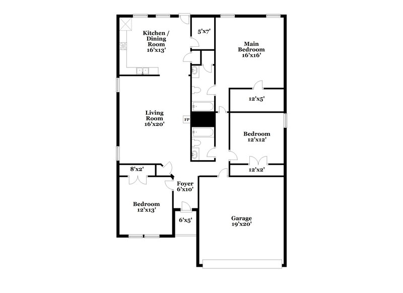 2,025/Mo, 1203 Beatty Dr Cedar Hill, TX 75104 Floor Plan View