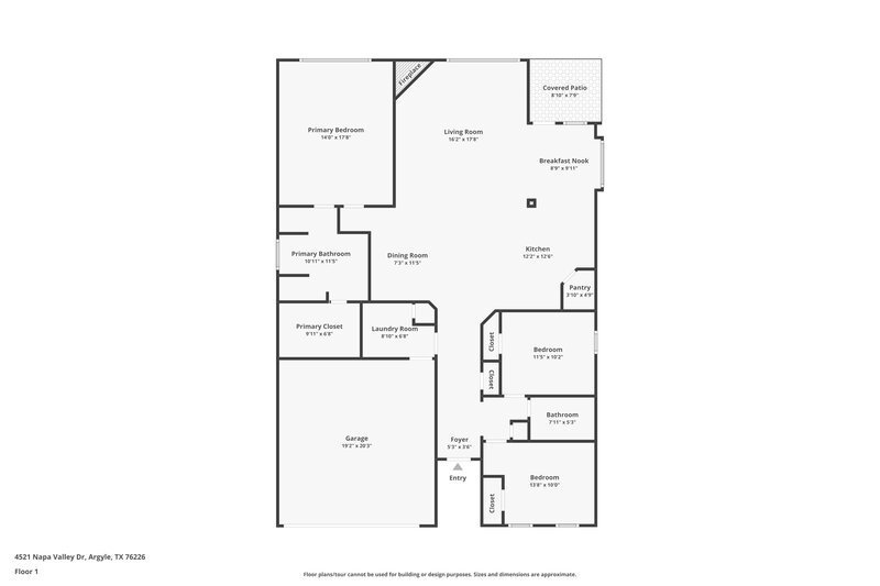 1,965/Mo, 4521 Napa Valley Dr Argyle, TX 76226 Floor Plan View