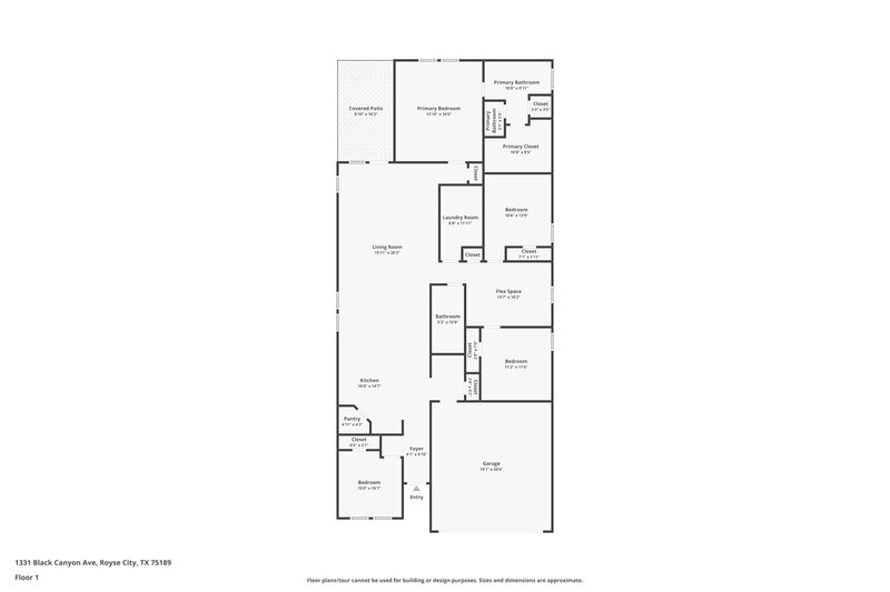 1,885/Mo, 1331 Black Canyon Ave Royse City, TX 75189 Floor Plan View