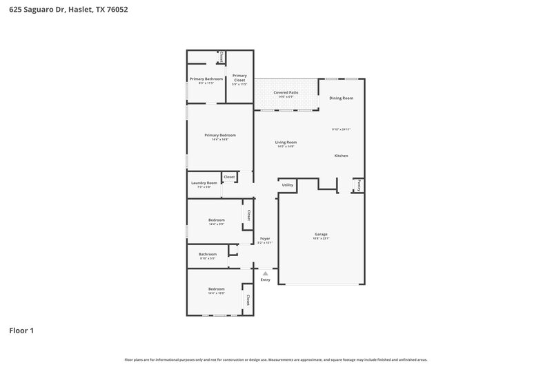 2,115/Mo, 625 Saguaro Dr Haslet, TX 76052 Floor Plan View