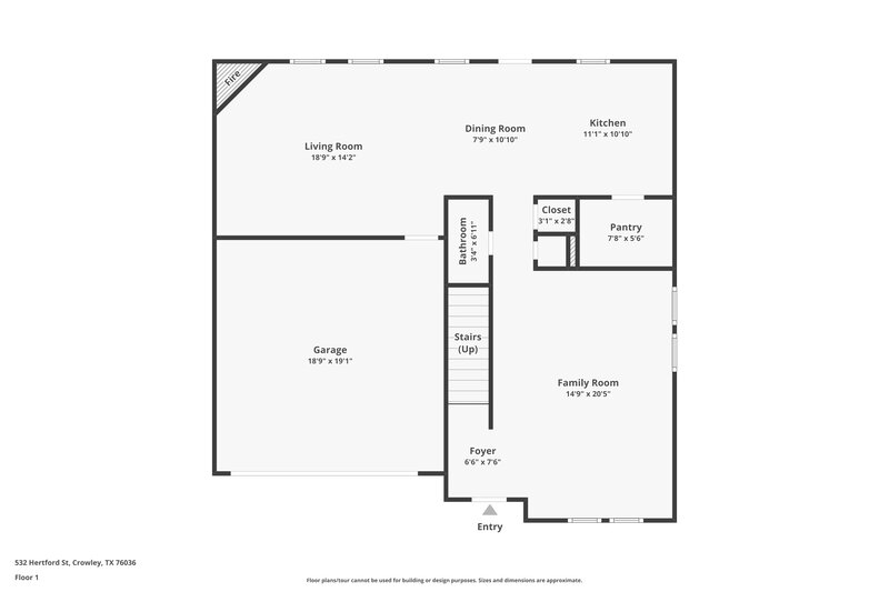 1,975/Mo, 532 Hertford St Crowley, TX 76036 Floor Plan View