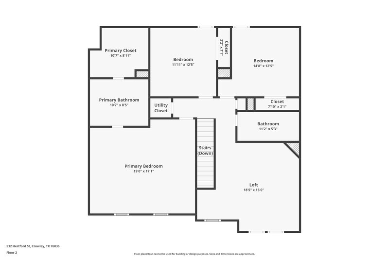 1,975/Mo, 532 Hertford St Crowley, TX 76036 Floor Plan View 2