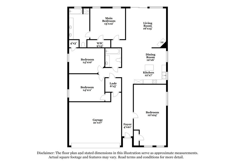 2,505/Mo, 1908 Berkeley Dr Glenn Heights, TX 75154 Floor Plan View