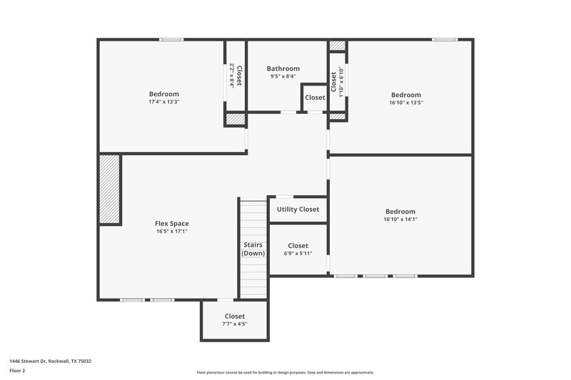 2,270/Mo, 1446 Stewart Dr Rockwall, TX 75032 Floor Plan View 2