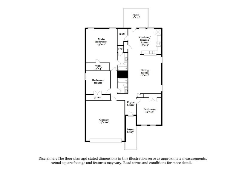 1,565/Mo, 1844 Thorntree Ln Justin, TX 76247 Floor Plan View