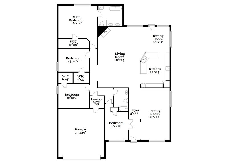 2,670/Mo, 2414 Lost Mesa Grand Prairie, TX 75052 Floor Plan View