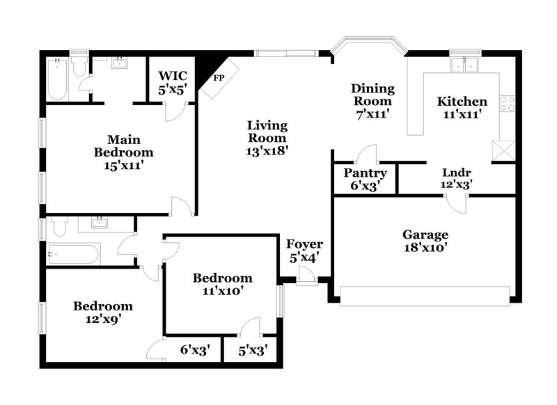 2,155/Mo, 7537 Meadowlark Ln N Watauga, TX 76148 Floor Plan View