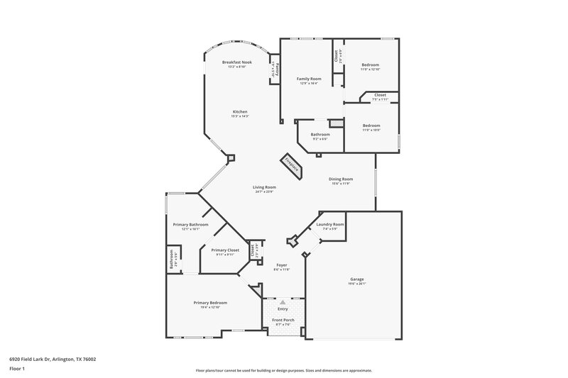 2,405/Mo, 6920 Field Lark Dr Arlington, TX 76002 Floor Plan View