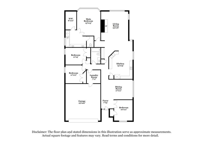 2,360/Mo, 4617 Seneca Dr Fort Worth, TX 76137 Floorplan View