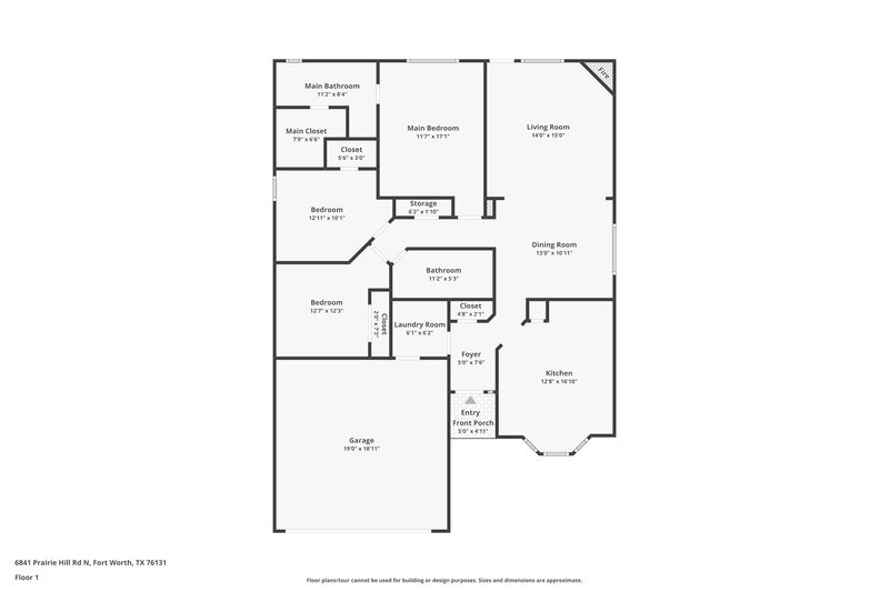 1,845/Mo, 6841 Prairie Hill Rd N Fort Worth, TX 76131 Floor Plan View