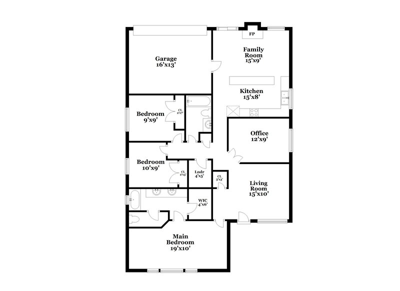 2,410/Mo, 7116 Indiana Ave Fort Worth, TX 76137 Floor Plan View