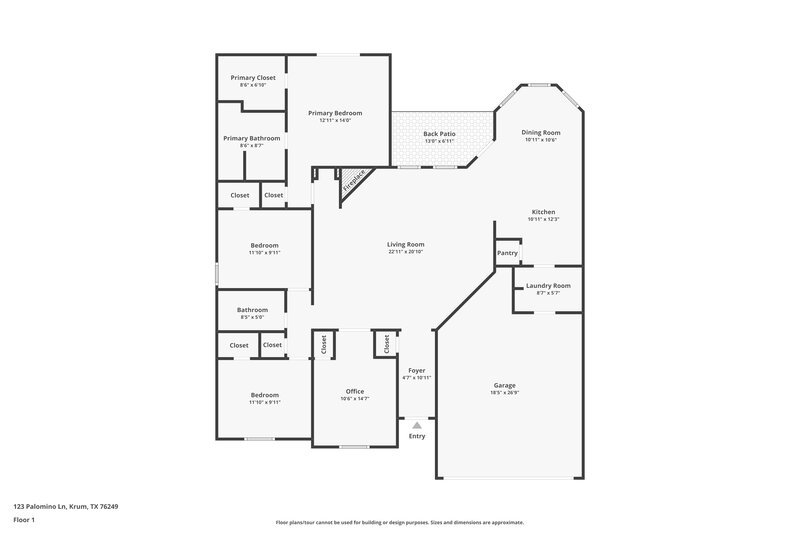2,090/Mo, 123 Palomino Ln Krum, TX 76249 Floor Plan View