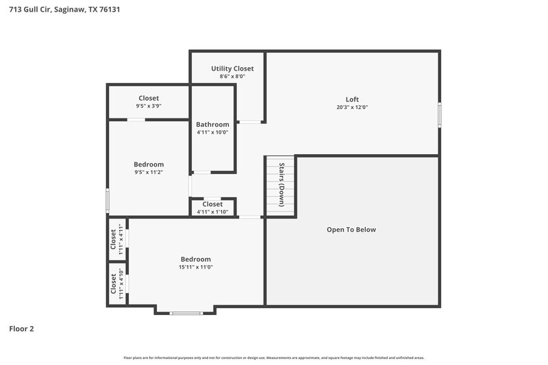 2,490/Mo, 713 Gull Cir Saginaw, TX 76131 Floor Plan View 2