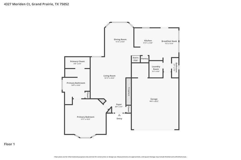 2,520/Mo, 4327 Meriden Ct Grand Prairie, TX 75052 Floor Plan View