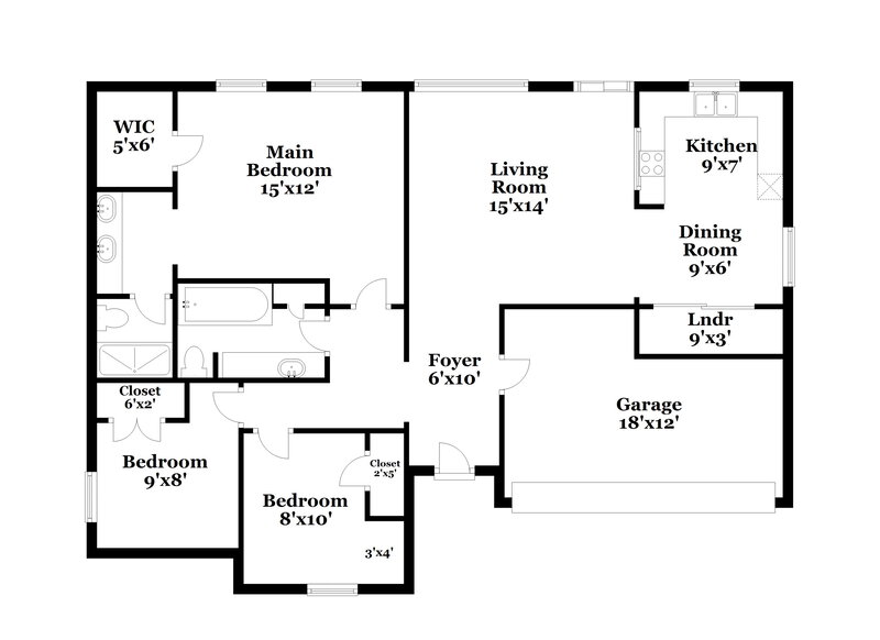 2,185/Mo, 2641 Claremont Dr Grand Prairie, TX 75052 Floor Plan View