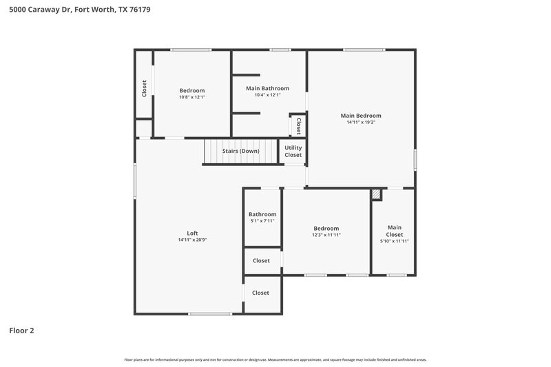 2,220/Mo, 5000 Caraway Dr Fort Worth, TX 76179 Floor Plan View 2