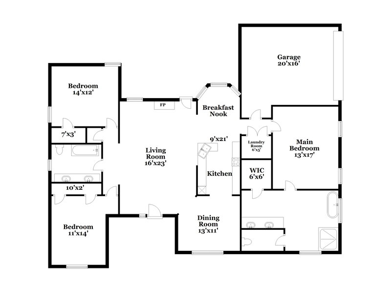 2,485/Mo, 801 Havenwood Ln S Fort Worth, TX 76112 Floor Plan View