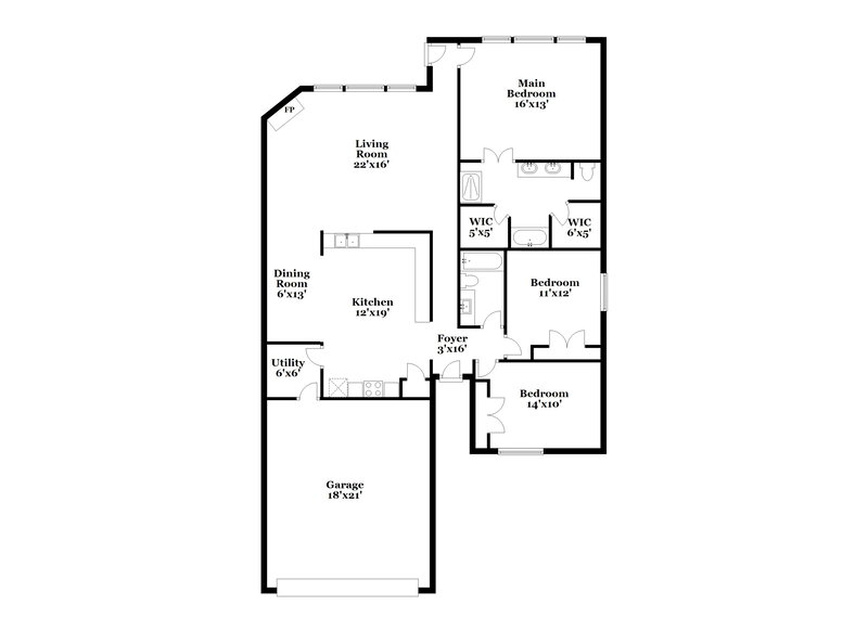 2,250/Mo, 3708 Fallmeadow St Denton, TX 76207 Floor Plan View