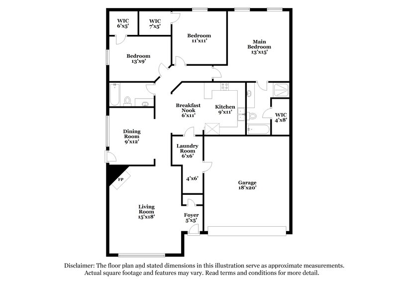 1,985/Mo, 5909 Northfield Dr Fort Worth, TX 76179 Floor Plan View