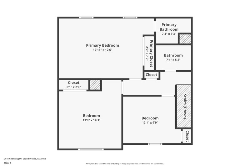 2,245/Mo, 2641 Channing Dr Grand Prairie, TX 75052 Floor Plan View 2