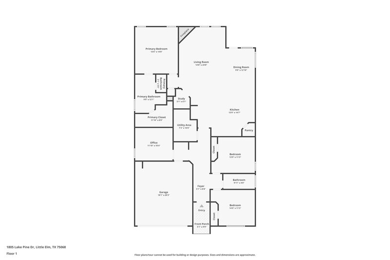 2,210/Mo, 1805 Lake Pine Dr Little Elm, TX 75068 Floor Plan View